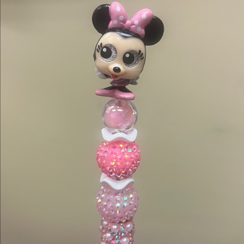 Disney Minnie Mouse series 4 Pink Bow Beaded Character Bling Pen